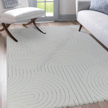 Рельефный турецкий ковер Sofia 0E419A WHITE